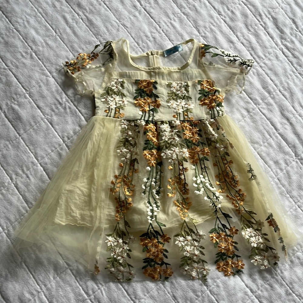 Humor Bear Embroidered Dress, Size 110 (5T). Perfect for spring!